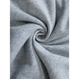 Letter Print Kangaroo Pocket Hoodie, Casual Long Sleeve Drawstring Hoodies Sweatshirt, Women's Clothing